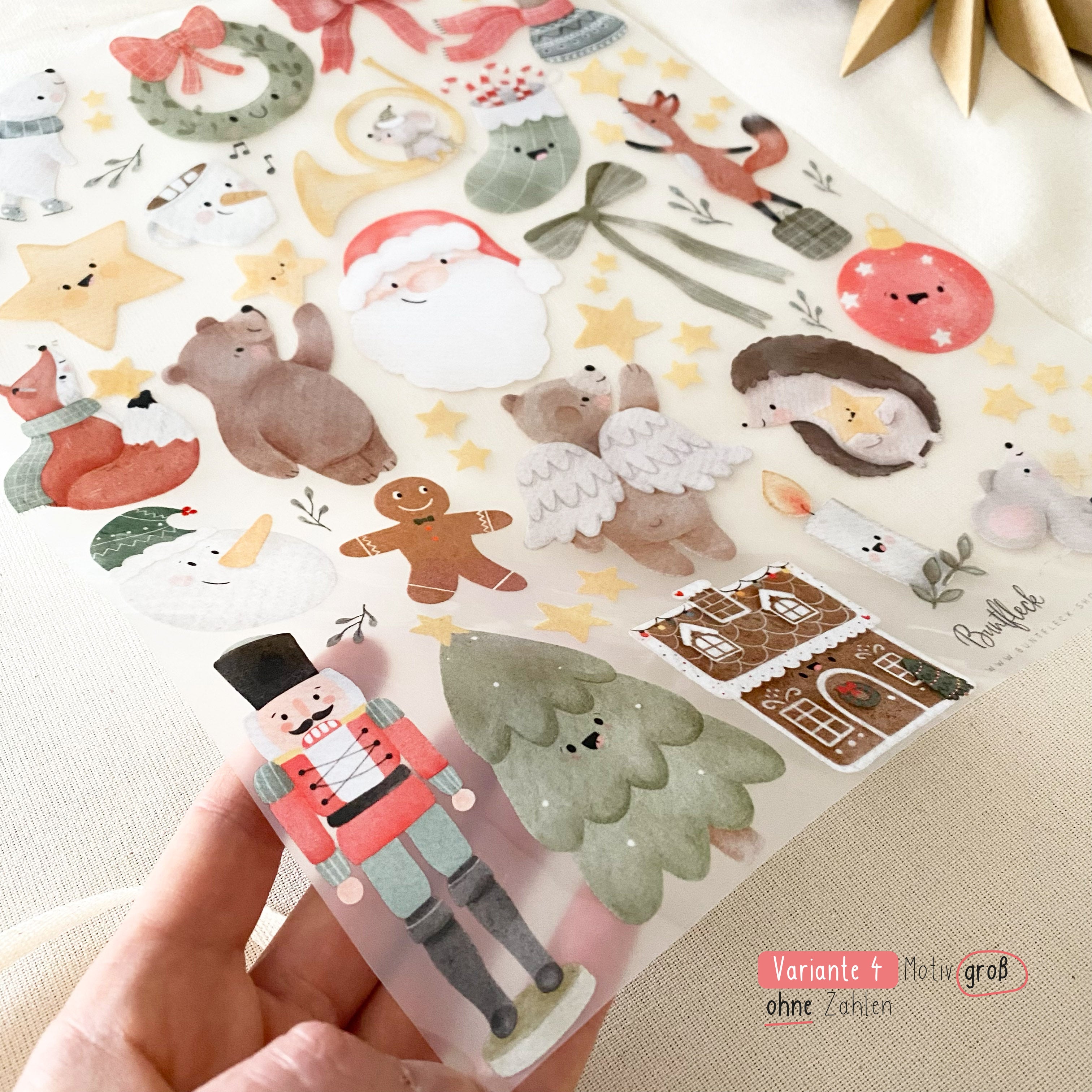 Mini iron-on patches - Advent calendar motifs / to iron on / Christmas motifs / DIY Advent calendar / with and without numbers