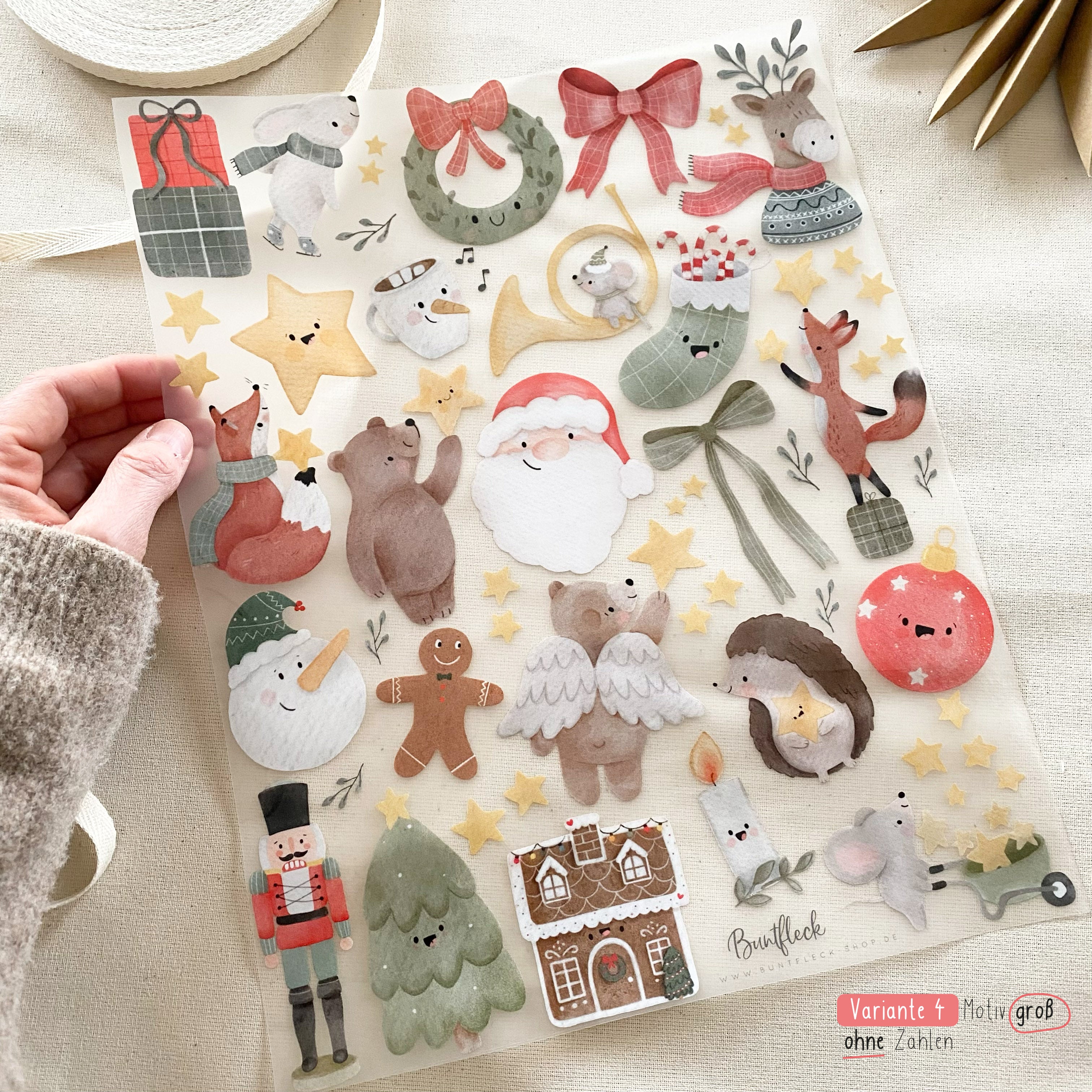 Mini iron-on patches - Advent calendar motifs / to iron on / Christmas motifs / DIY Advent calendar / with and without numbers