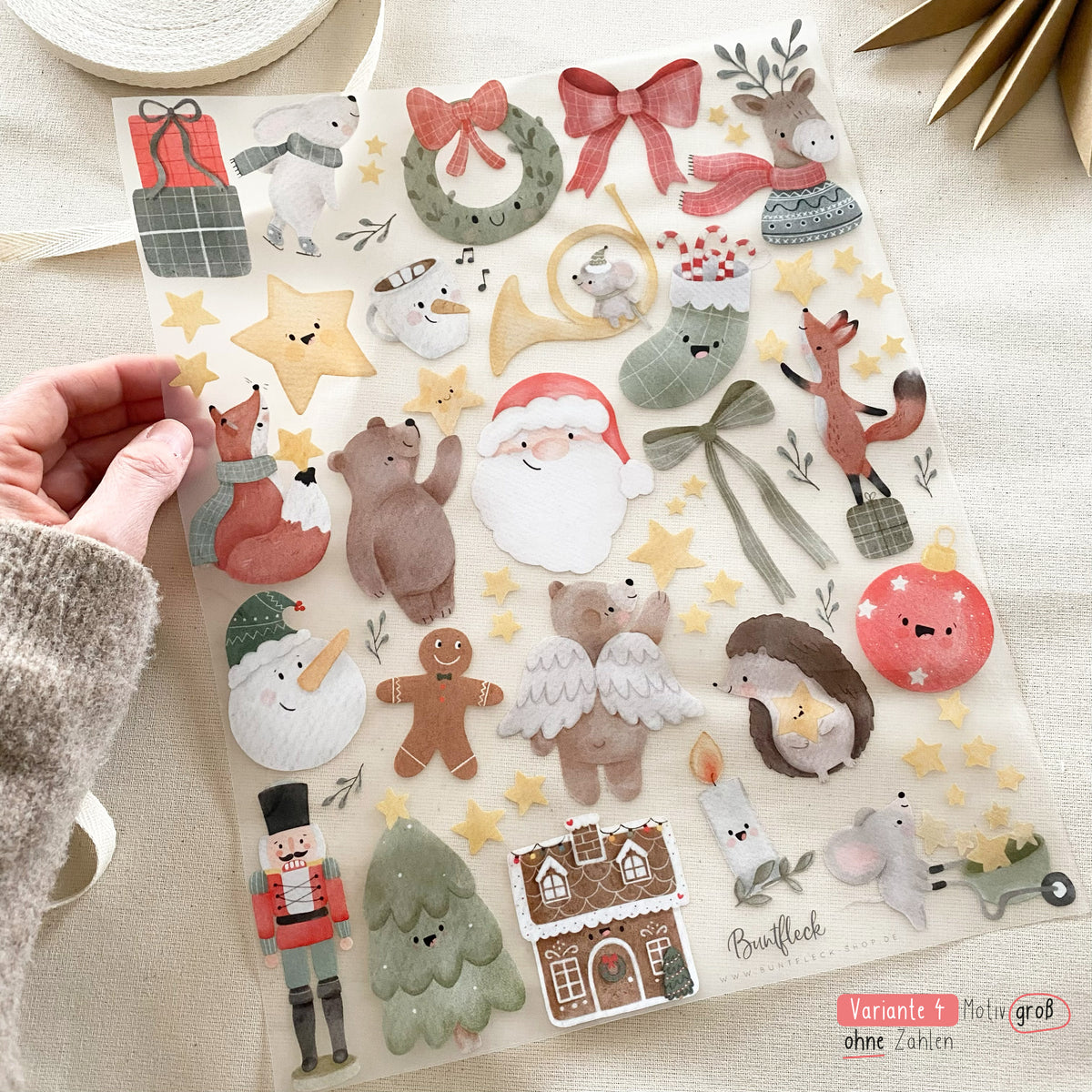 Adventskalender aus Stoff zum Selbstbefüllen & Selbstgestalten/ verschiedene Kombinationen /Blanko oder mit  Bügelmotiven
