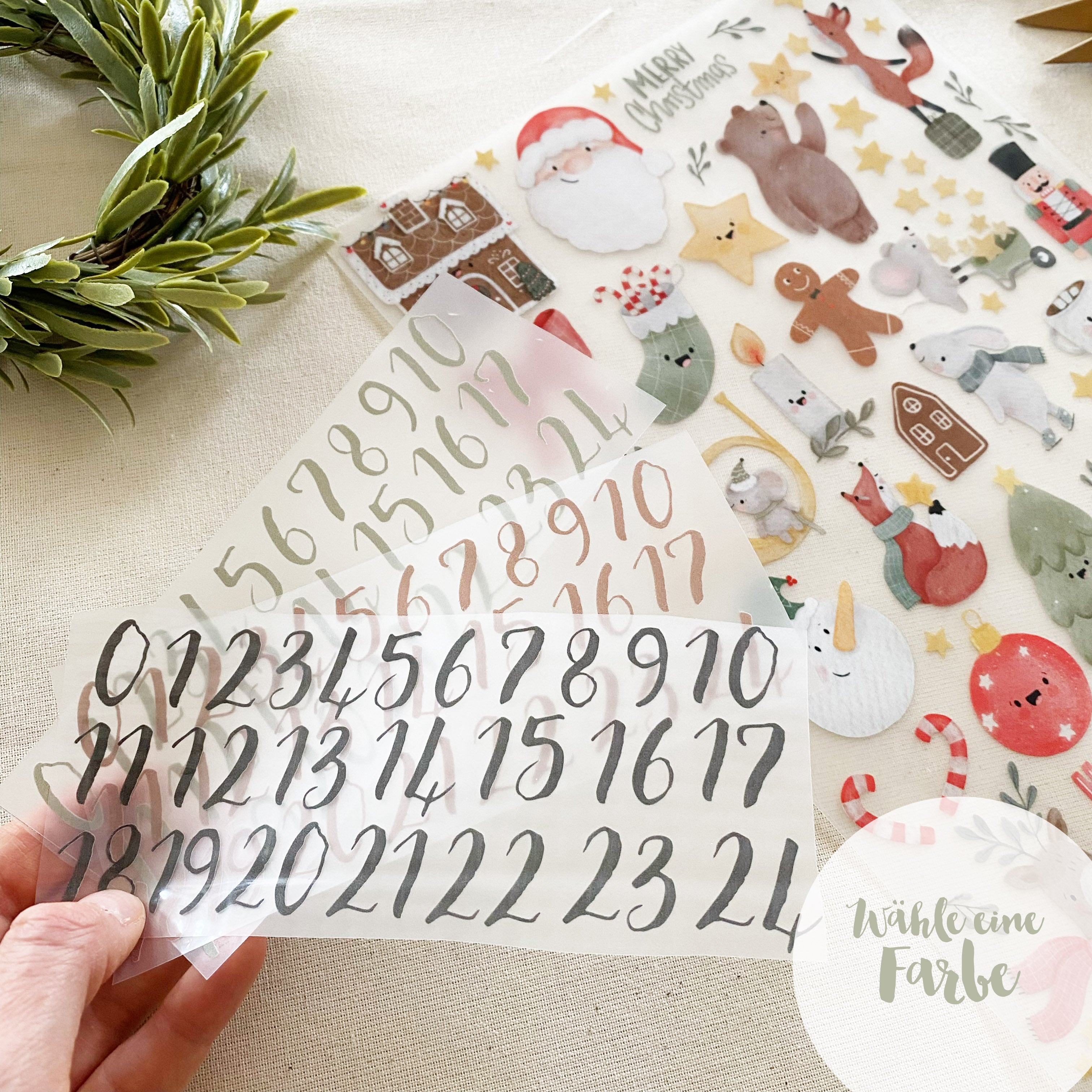 Mini iron-on patches - Advent calendar motifs / to iron on / Christmas motifs / DIY Advent calendar / with and without numbers