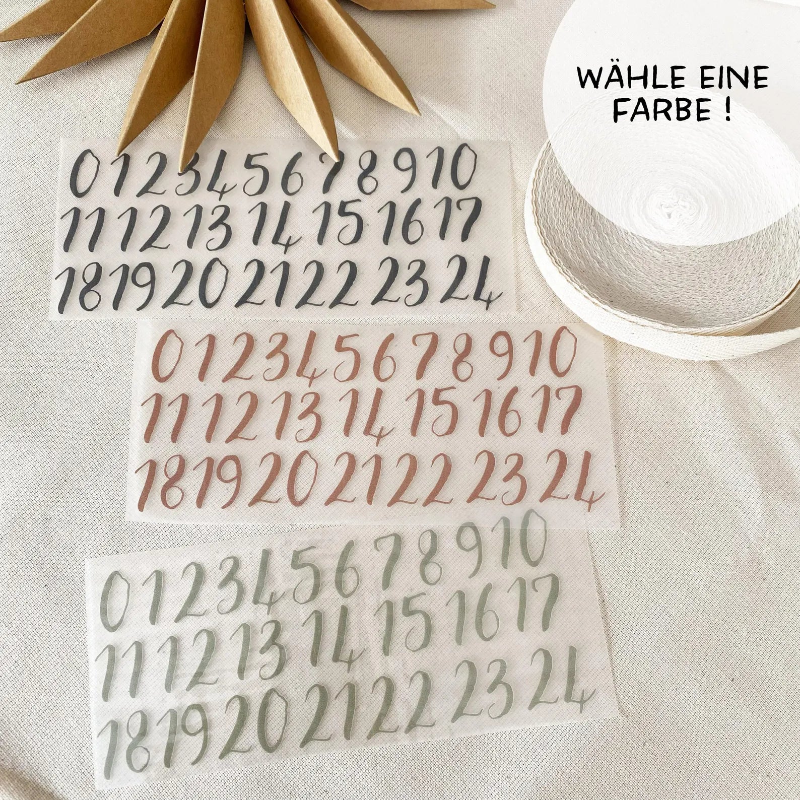 Mini Bügelbilder - Adventskalender Motive / zum "aufbügeln" / Weihnachtsmotive / DIY Adevntskalender / mit und ohne Zahlen