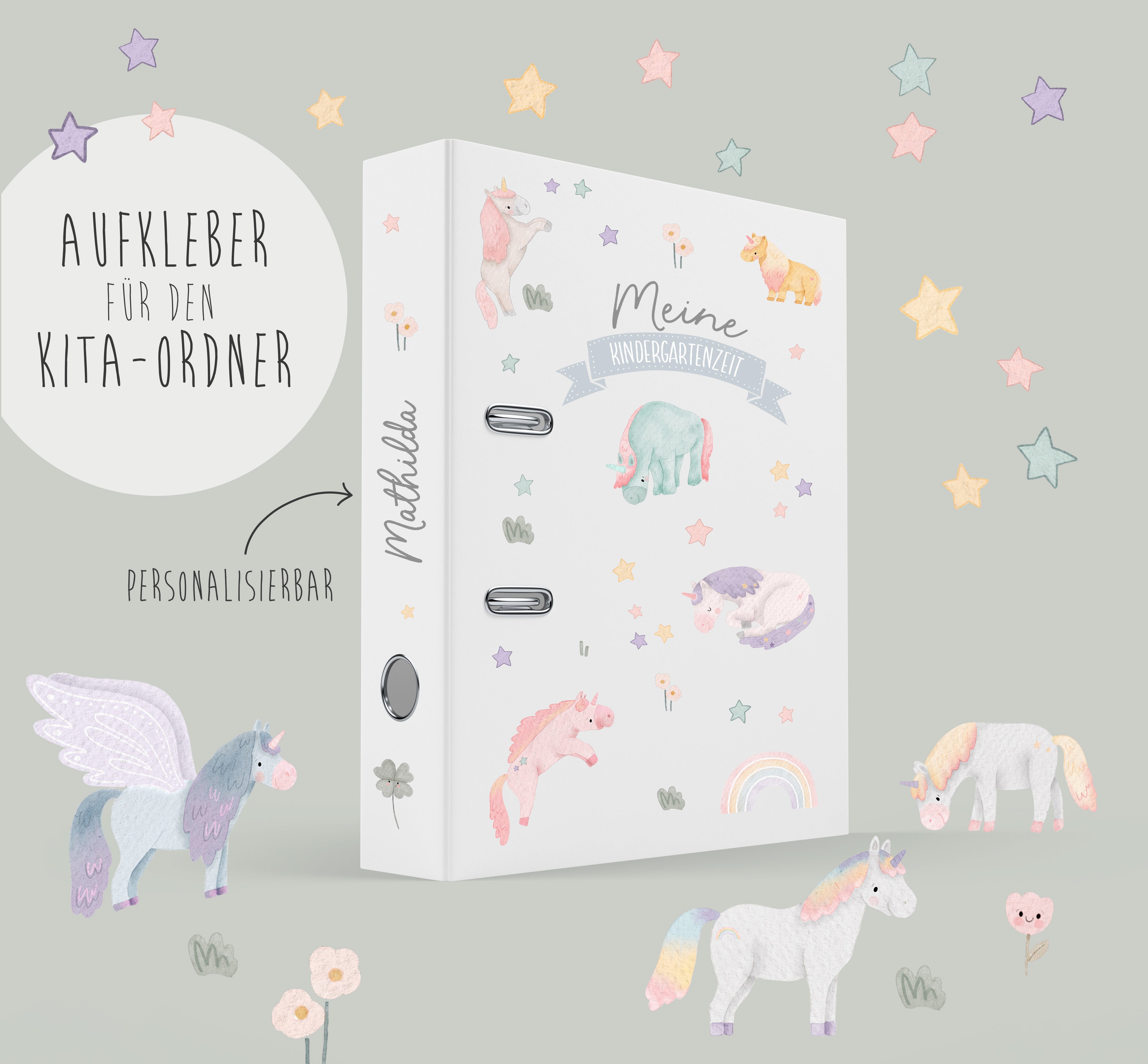 Stickers for the kindergarten folder / daycare folder + insert - Fairy