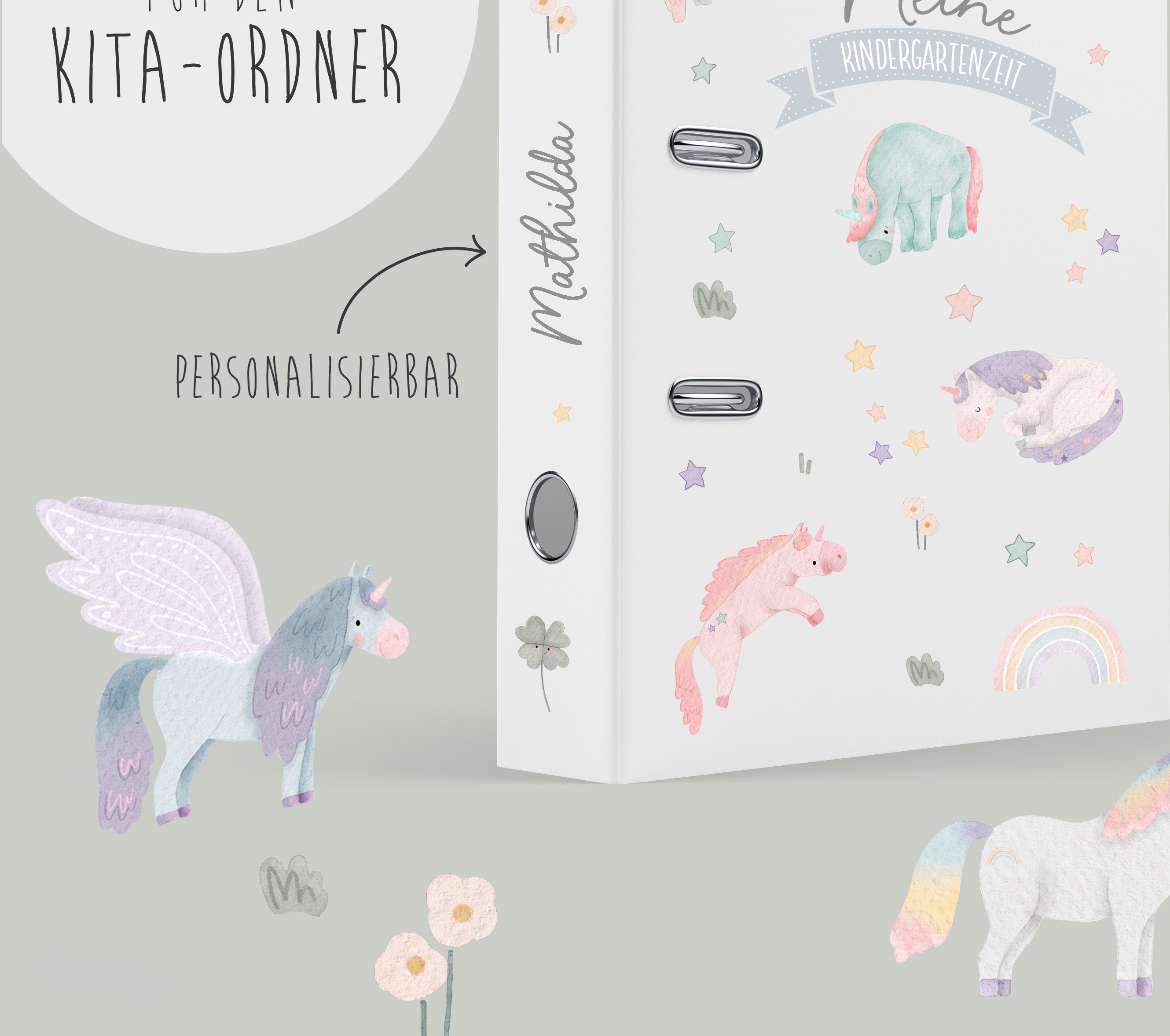 Stickers for the kindergarten folder / daycare folder + insert - Fairy