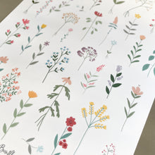 Laden Sie das Bild in den Galerie-Viewer, Stickersheet/Stickerbogen/Washipapier/Vinyl - flowers