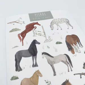 Stickersheet/Stickerbogen/Vinyl - Pferde
