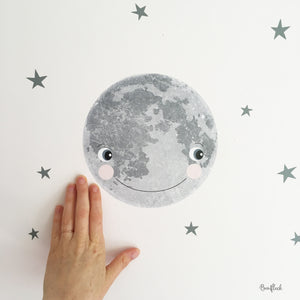 Wandtattoo / Möbeltattoo - kleiner Mond mit Sternen