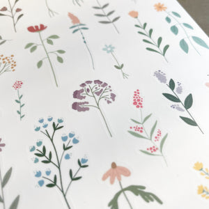 Stickersheet/Stickerbogen/Washipapier/Vinyl - flowers