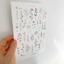Laden Sie das Bild in den Galerie-Viewer, Stickersheet/Stickerbogen/Washipapier/Vinyl - flowers