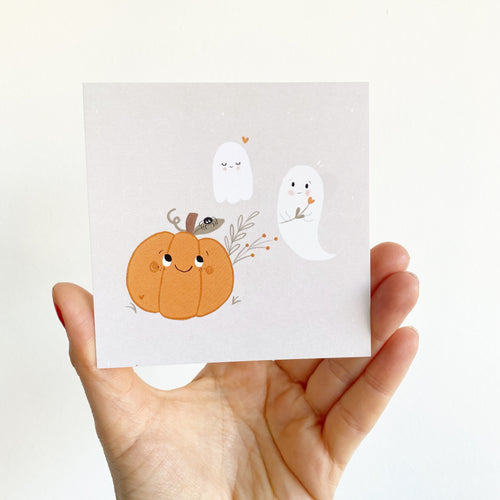 Karte/Postkarte quadratisch - Kürbis