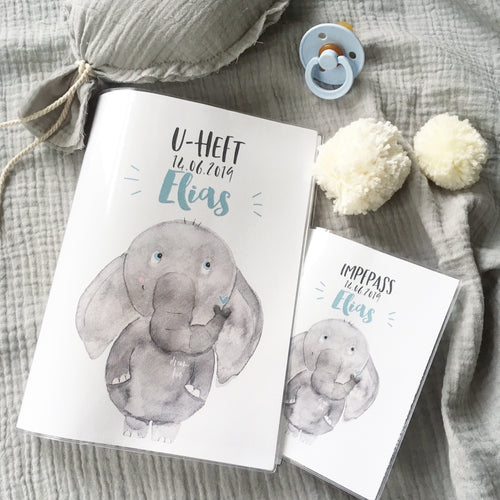 U-Heft + Impfpasshülle - Elefant Rudi