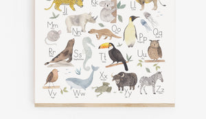 Kunstdruck/Poster - Alphabet Tiere / Tieralphabet / ABC