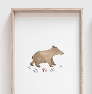 Kunstdruck/Poster - Set aus Waldtieren