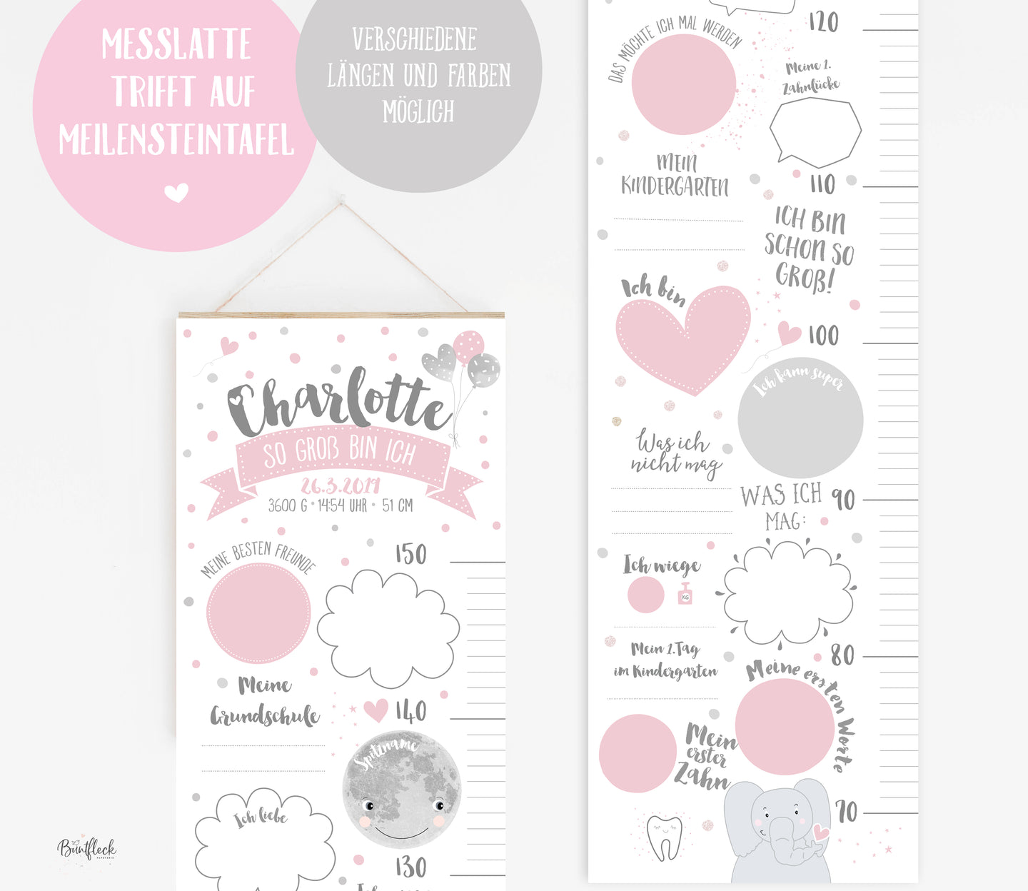 Messlatte trifft auf Meilensteintafel - Charlotte