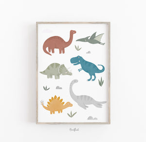 Kunstdruck / Poster - Kleine Dinowelt