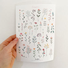 Laden Sie das Bild in den Galerie-Viewer, Stickersheet/Stickerbogen/Washipapier/Vinyl - flowers