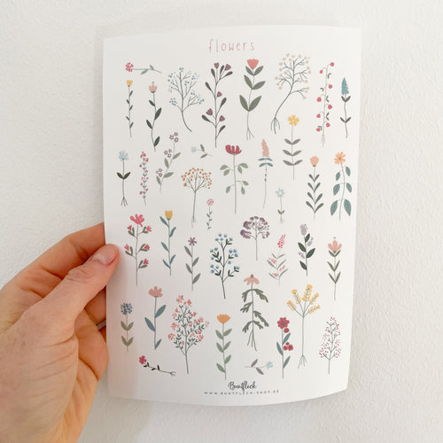 Stickersheet/Stickerbogen/Washipapier/Vinyl - flowers