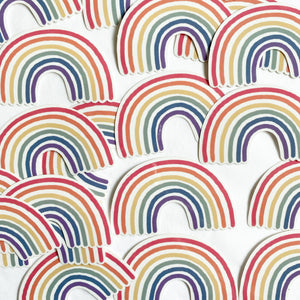 Aufkleber Vinyl mit transparentem Rand - Regenbogen bunt