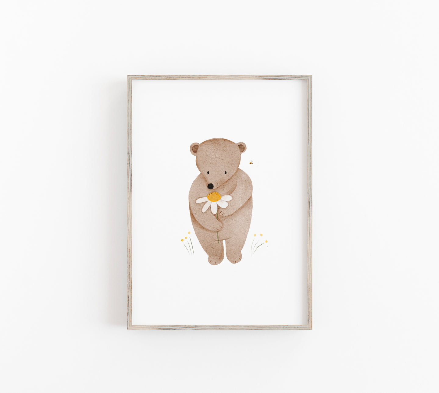Kopie von Poster/Kunstdruck - Bärchen mit Blume