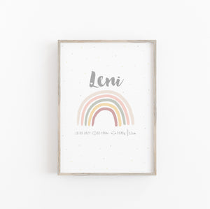 Kunstdruck/Poster/Geburtsanzeige/Geburtsbild - Rainbow