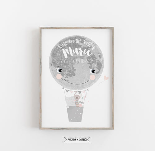 Geburtsbild/Poster - Kleiner Mond