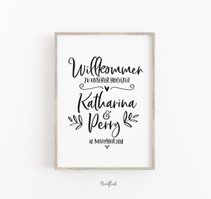 Hochzeitstafel / Willkommensschild - Flowers