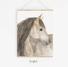 Laden Sie das Bild in den Galerie-Viewer, Kinderbild/Poster - Pferd in Aquarell