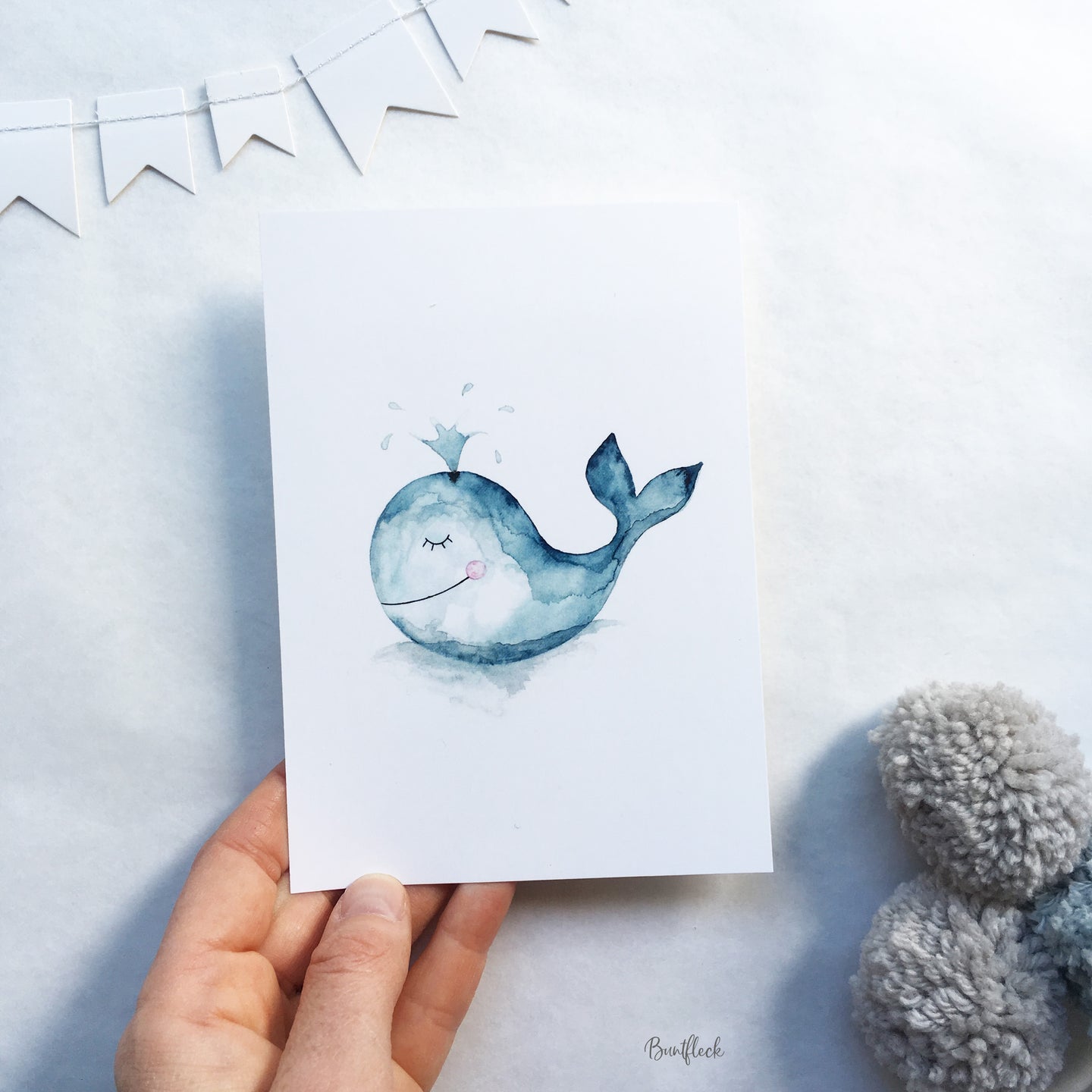 Postkarte - kleiner Wal Willi