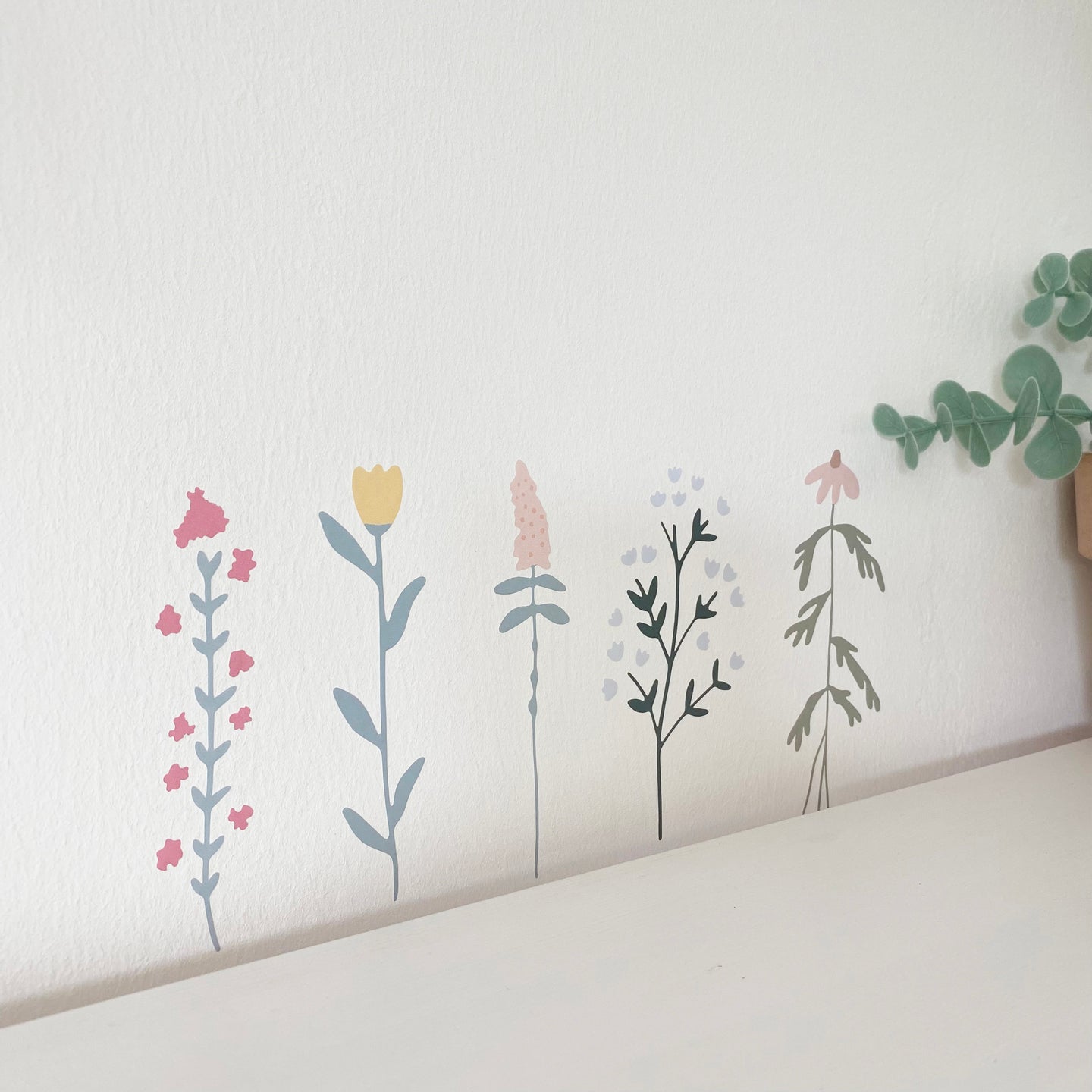 Wandtattoo/Aufkleber - bunte Blümchen