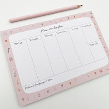 Laden Sie das Bild in den Galerie-Viewer, Mini Wochenplaner / Notizblock in DIN A5 - Pink Garden
