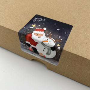 Etiketten/Aufkleber - Santa & Snowman