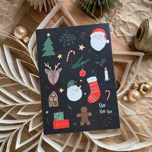 Karte / Postkarte - Weihnachtsdoodle