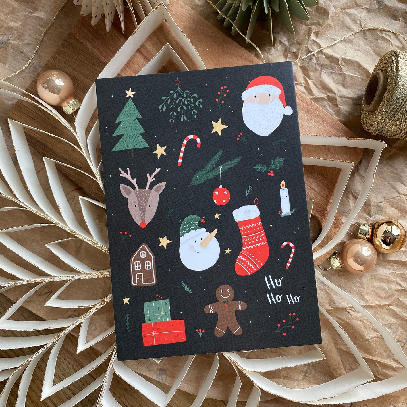 Karte / Postkarte - Weihnachtsdoodle
