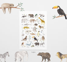 Laden Sie das Bild in den Galerie-Viewer, ABC Karte einzeln / Postkarte / Tieralphabet
