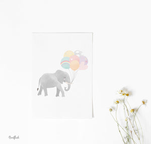 Geburtstagskarte - Elefant mit Luftballons