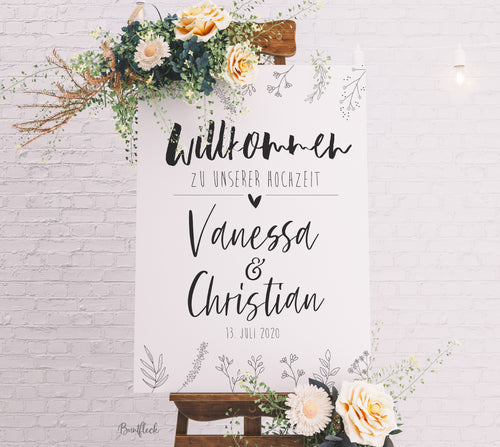 Hochzeitstafel/Willkomensschild - Wild Flowers