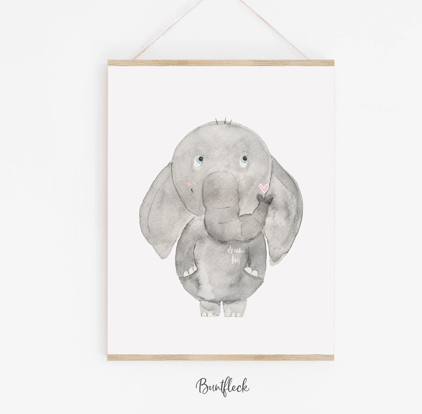 Kinderbild/Poster - Rudi Elefant