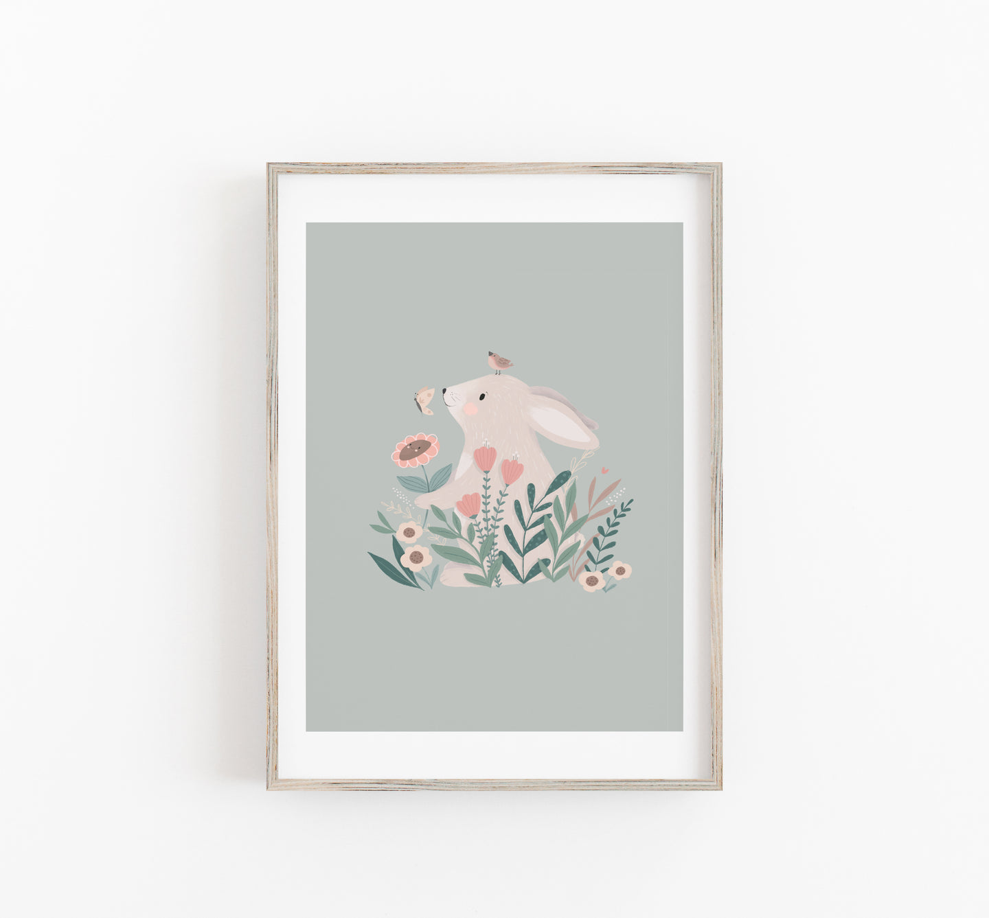Kunstdruck/Poster - Häschen im Blumenfeld