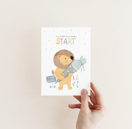 Karte/Postkarte/Grußkarte/Schulanfang - Für einen löwenstarken Start