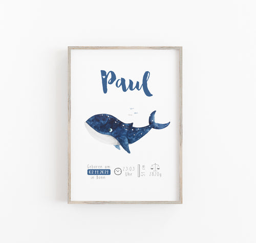 Geburtsbild/Poster/Print/Taufe/Geburt - Wal Pauli