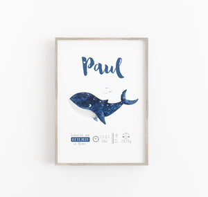 Geburtsbild/Poster/Print/Taufe/Geburt - Wal Pauli