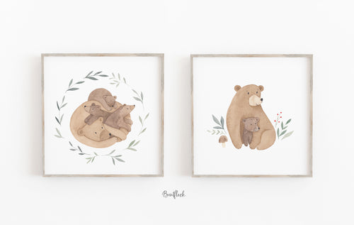 Kunstdruck/ Poster Set - Bärenfamilie