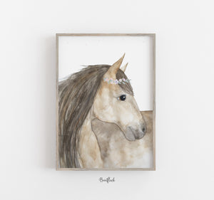 Kinderbild/Poster - Pferd in Aquarell