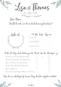 Gästebuch-Karten für die Hochzeit