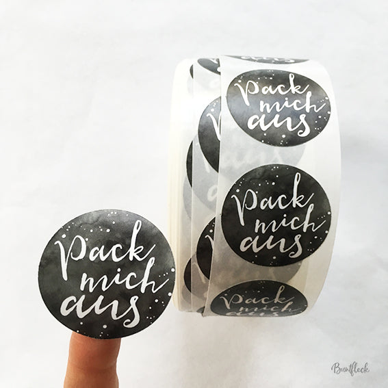Aufkleber / Etiketten / - Pack mich aus