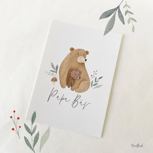 Karte/Postkarte - Papa Bär