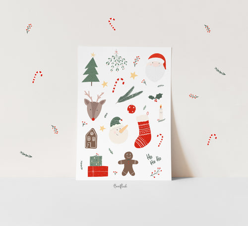 Kunstdruck/Poster - Weihnachtsdoodle