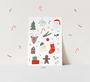 Kunstdruck/Poster - Weihnachtsdoodle