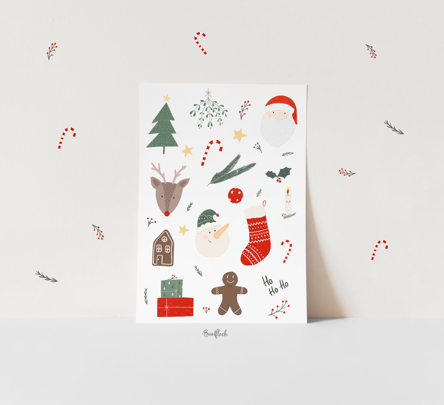 Kunstdruck/Poster - Weihnachtsdoodle