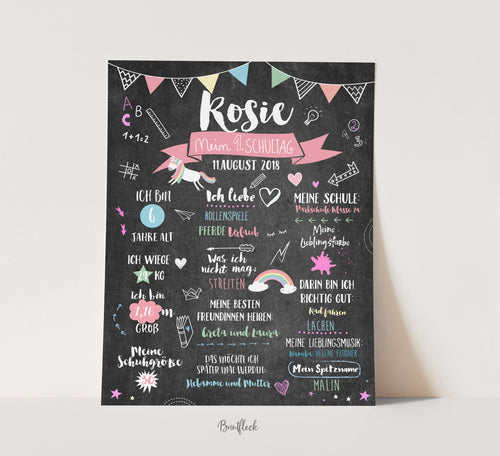 Meilensteintafel zur Einschulung - Rosie
