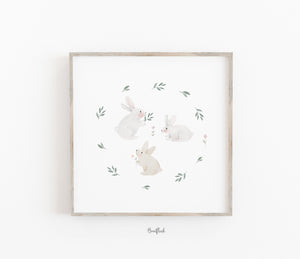 Kunstdruck/Poster - Hasenfreunde